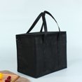 thumbnail image 5 of Paquete de 2 bolsas de comestibles reutilizables con aislamiento, bolsa térmica plegable para comestibles, bolsa aislada grande resistente (negro carbón), 5 of 5