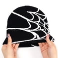 thumbnail image 2 of vlrwzc Spider Web Beanie Hat Wool Knitted Hat Y2K Street Beanie for Men Women Winter Warm Beanie Fashion Hip Hop Skull Cap, 2 of 7