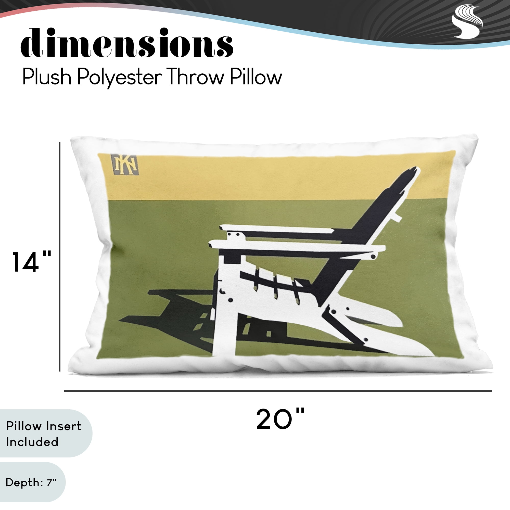 Stupell Industries Minimal Sunlit Lounge Chair Decorative Printed Throw Pillow, design by Jadei Graphics, 14 x 7 x 20