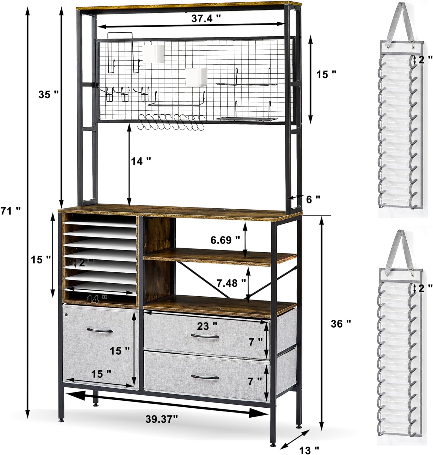 Craft Storage Cabinet Compatible with Cricut Maker 4 & Explore 5, Craft Organizer Desk with Storage for Adults, Vinyl Organization Solutions Table, Art Room Furniture, Accessories Station