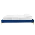thumbnail image 5 of Platform Bed Frame, Full Size, Velvet, Blue Navy, Modern Contemporary Urban Design, Bedroom Master Guest Suite, 5 of 8
