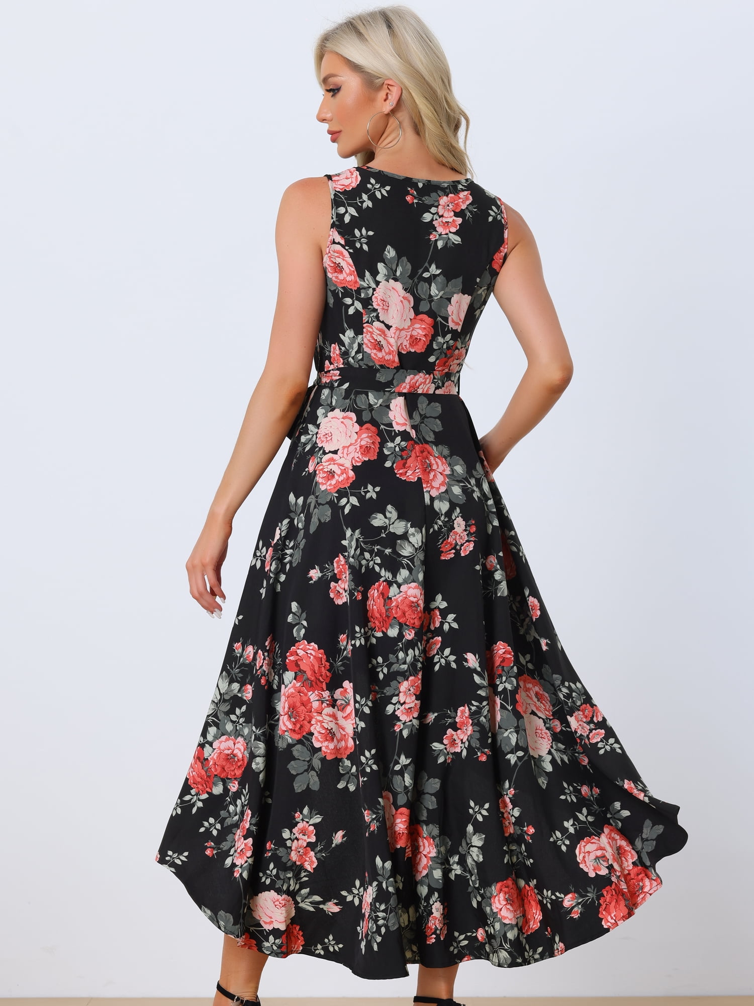 DARING DIVA V Neck Sleeveless High Low Long Maxi Dress XS Black