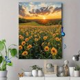 thumbnail image 4 of Qisvanset 12x16 Inch Sunrise Golden Meadow Canvas Wall Art, Tranquil Nature Print Rustic Modern Home Decor, 4 of 8