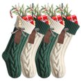 thumbnail image 3 of Paquete de 4 a 12 medias navideñas de 18 pulgadas de largo hechas de cable de punto, decoraciones colgantes de Navidad con etiquetas de nombre, 3 of 5