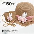 thumbnail image 3 of Sombrero de 56-58cm de circunferencia para mujer, sombrilla de verano para exteriores, sombrero con protección solar, sombrero de paja transpirable, conjunto de sombrero de playa y bolsa de paja, 3 of 5