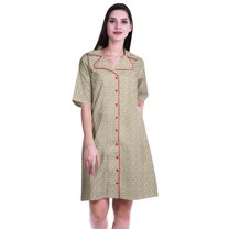 Moomaya Plus Size Shirts For Women Printed Button Down Shirts Summer Dress-S-XXL