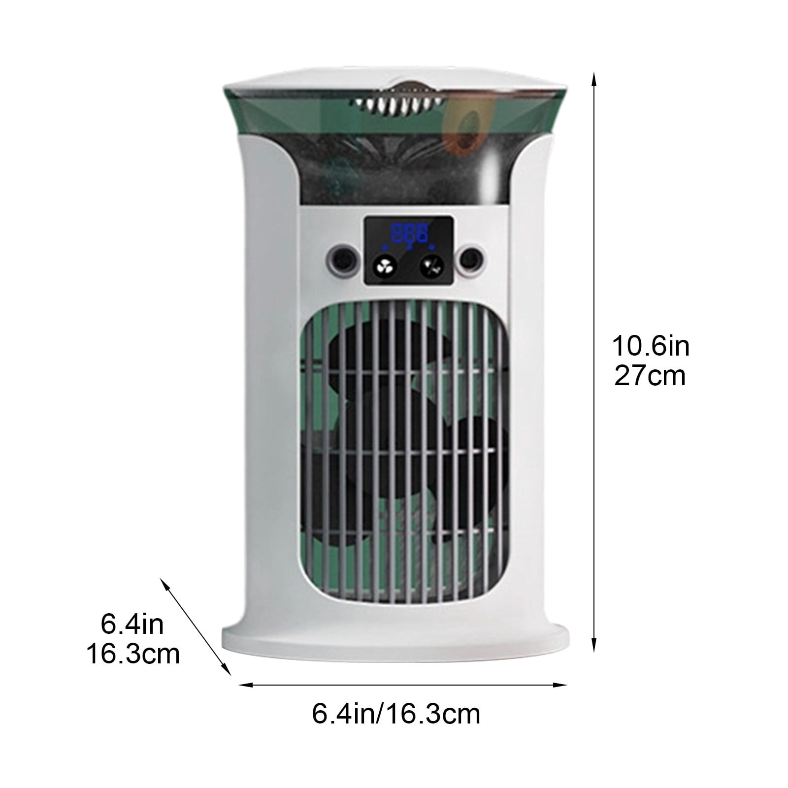 Windowless Evaporative Compact, Portable Air Conditioning — USB Charging Fan, 3 Speed Cooler, and Humidification Function with 1 Unit & Plastic Design for Desk Bedroom Nightstands