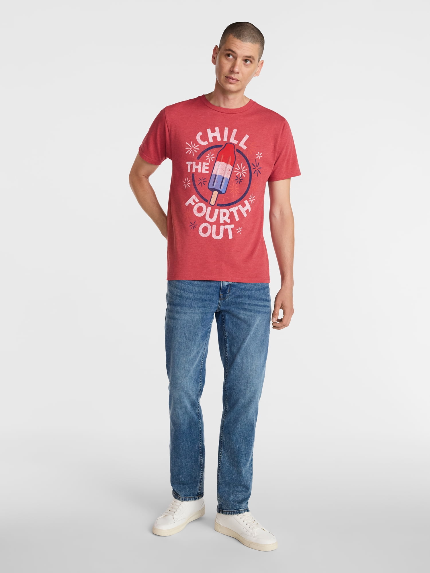 Americana Men's and Big Men's Chill Out Graphic Tee Shirt from Way to Celebrate, Sizes XS-3XLT