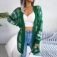 thumbnail image 1 of Pntutb Moda Mujer Otoño Invierno Color Sólido Enrejado Manga Larga Cardigan Suéter Chaqueta Tops Rollbacks Pntutb Pntutb-3744, 1 of 7