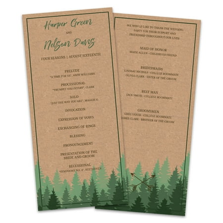 Personalized Kraft Forest Wedding Program Walmart Com