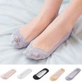 thumbnail image 1 of Flmtop Mode Coton Dentelle Fleur Invisible Doublure Coupe Basse Bateau Cheville Chaussettes, 1 of 7