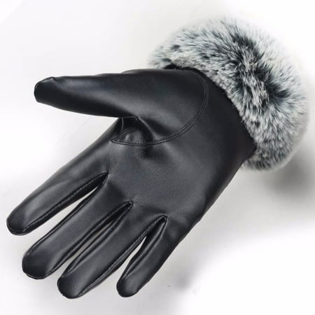 DZT1968Fashion Women Lady Winter Warm Leather Driving Soft Lining Gloves (Best Winter Driving Gloves)