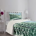 thumbnail image 5 of Ambesonne Forest Quilted Bedspread Set 2 Pcs, Winter Season Trees, Twin Size, Green Blue White, 5 of 6