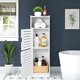 thumbnail image 4 of Gabinetes de baño impermeables de pie blancos, gabinete de accesorios de almacenamiento para baño, muebles para baño, dormitorio, pasillo, unidad de armario de almacenamiento con capa de uso diario, 4 of 7