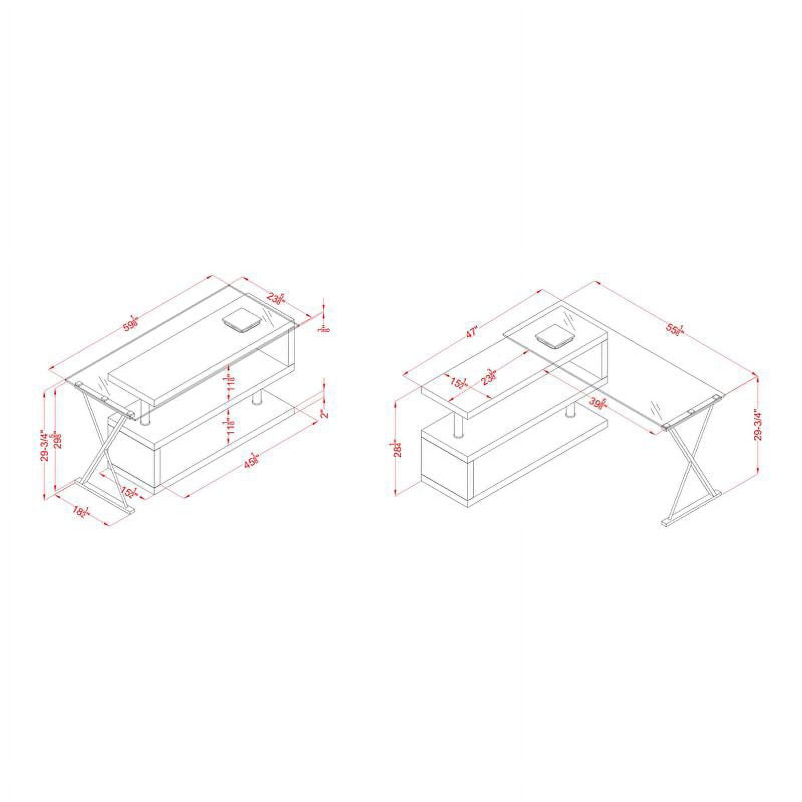 Furniture of America Fiora Modern Metal Swivel Writing Desk in White