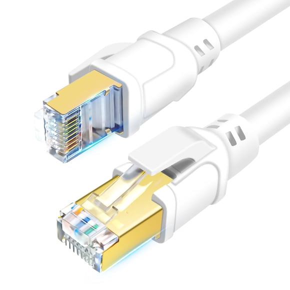 DDMALL CAT8 Ethernet Cable 25ft, High Speed Network Cable CAT8 40Gbps 2000MHz F/FTP LAN Internet Cable with Gold Plated RJ45 for Router, Modem, Gamin