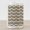 thumbnail image 3 of Tan Ceramic Toothbrush Holder, Classic and Chevron Zigzag Pattern Waves Geometric Retro Style Tiling, Decorative Versatile Countertop for Bathroom, 4.5" X 2.7", Brown and Tan, by Ambesonne, 3 of 4