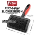 thumbnail image 5 of Jeffers Pet Hard Pin Universal Slicker Brush for Dogs, Cats, Horses – Firm Bristles Grooming Tool, Detangling, Tangle Free Coat, Mats, Shedding, Curved Head, Travel Friendly, Easy Storage - Medium, 5 of 7