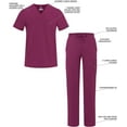 thumbnail image 3 of Adar Addition Go-Everyday Scrub Set For Men - Stylish Scrub Top & Cargo Scrub Pants - A9800 - Wine - L, 3 of 7