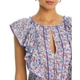 thumbnail image 4 of Poupette St. Barth BLUE JARDIN Women's Bambi Mini Dress Swim Cover-up, US Medium, 4 of 4