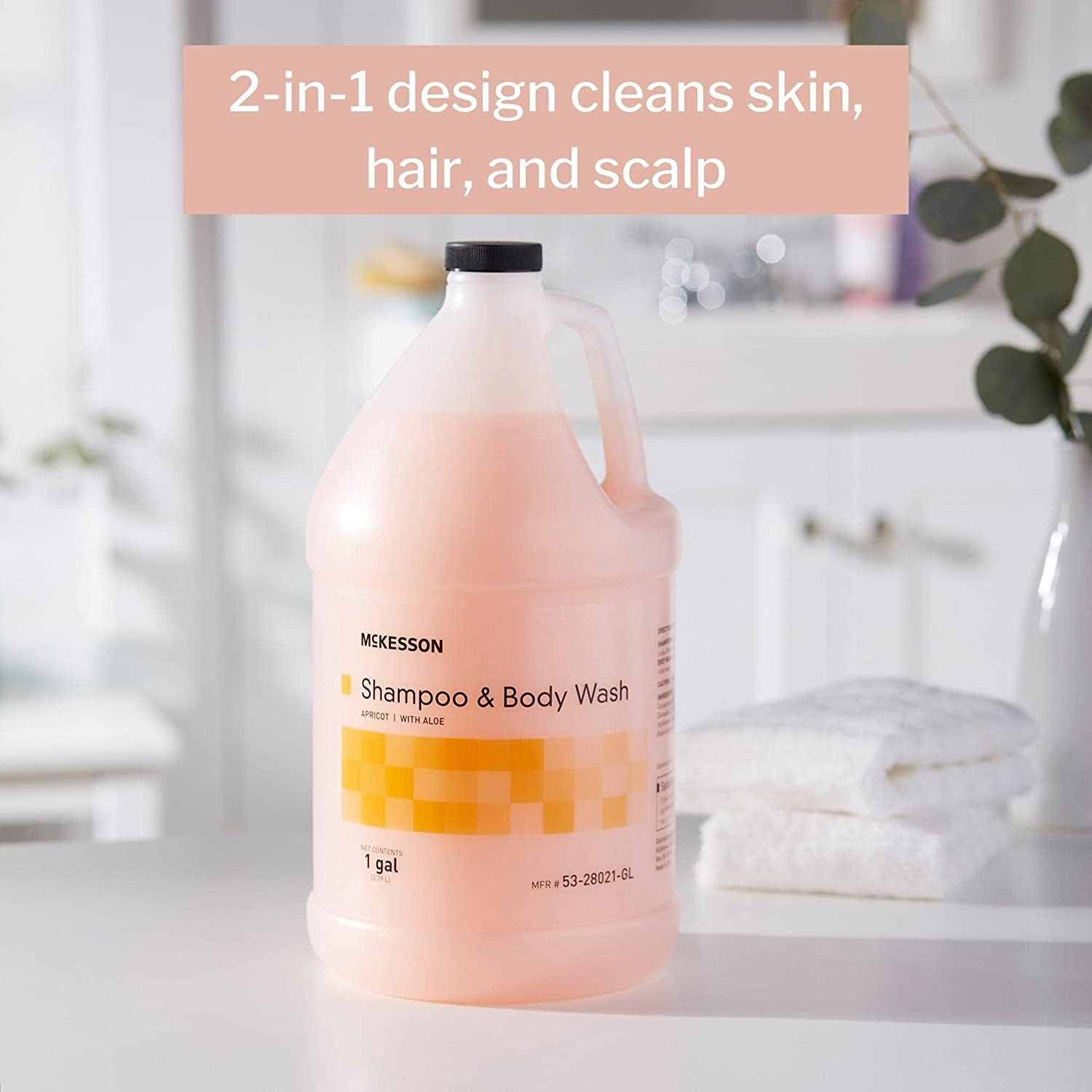 McKesson Shampoo and Body Wash 1 gal. Jug Case of 4 Apricot Scent