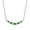 Green, Silver, variant on Forever Facets Jewelry Platinum Over Sterling Silver Created Emerald and 1/5th Carat Total Weight Lab Grown Diamond Curved Bar Necklace, 18 Inch Cable Chain + 2 Inch Extender (H-I Color, I1 Clarity)