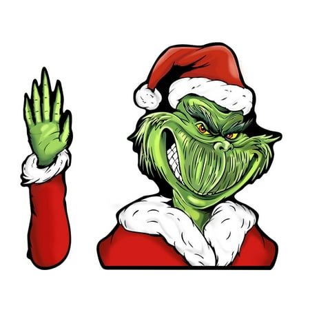 Christmas Grinch Santa Claus Car Wiper Sticker Rear Windshield Window Decals Xmas