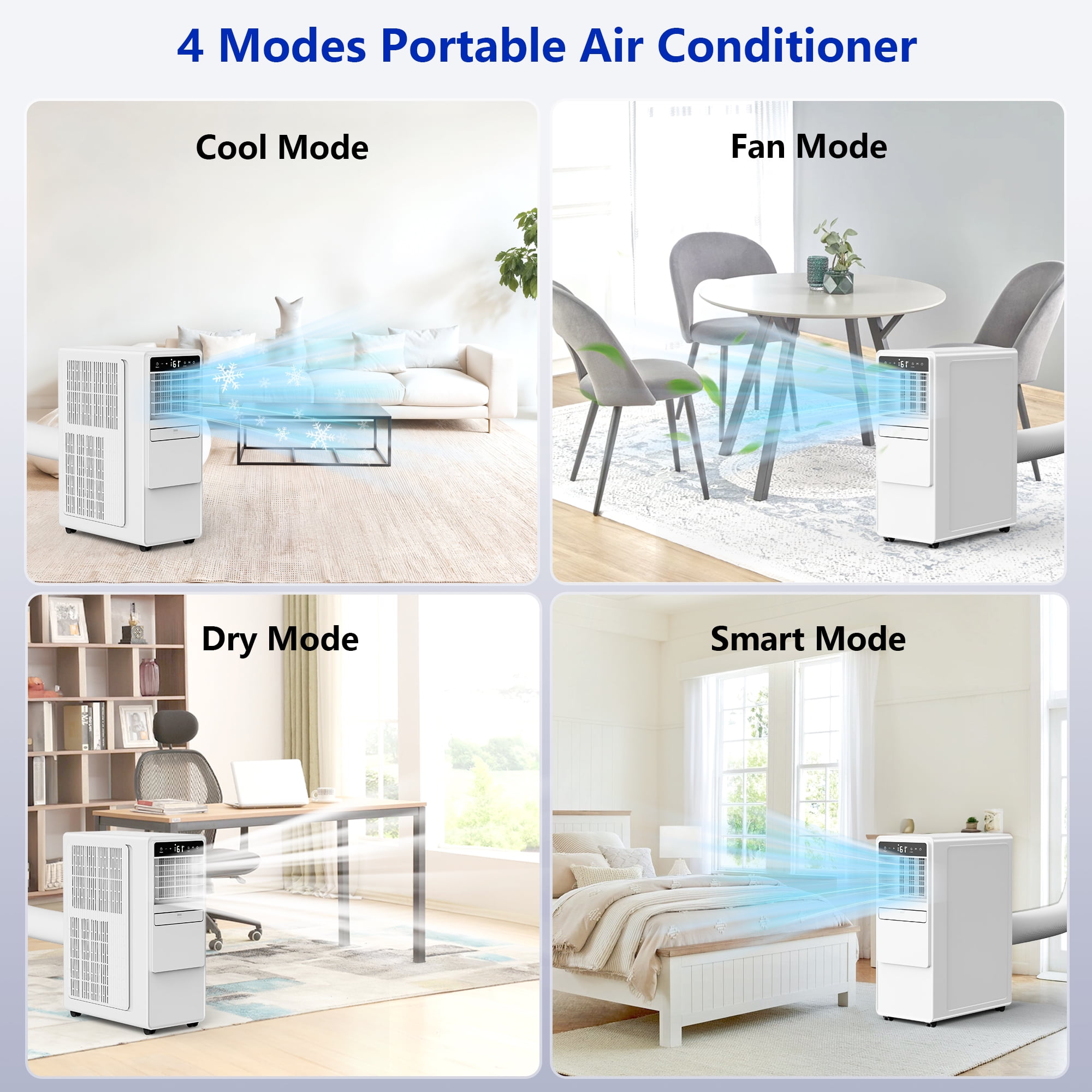 Lcxmtv 12000 BTU Ashare Portable Air Conditioner for Room up to 500 Sq. ft, 3-in-1 Portable AC Unit with Cool, Dehumidifier & Fan, Backlit Remote, 24H Timer, Auto & Sleep Mode