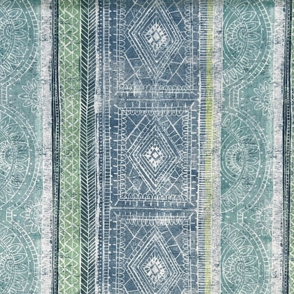 Decora Furnishings Microfiber Velvet Ikat Sewing and Craft Fabric by The Yard, Ocean