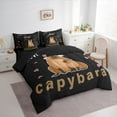 thumbnail image 3 of Homewish Kawaii Capybara 7pcs Bedding Comforter Set For Preppy Kids Children,Cartoon Animal Queen Bedding Sets Super Cozy,Black Brown Queen Sheet Sets,Microfiber Bedroom Decor,Reversible, 3 of 8