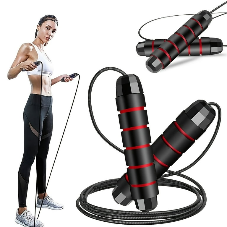1pc Professional Jump Rope Adjustable Steel Jump Rope Workout With Foam Handles For Fitness Home Exercise Slim Body 110in 2.8m Walmart