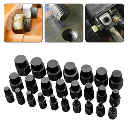 

Xewsqmlo 25pcs Bolt Extractor Steel Hex Head Silver Black Corrosion Resistance for Garage