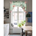 thumbnail image 4 of Eucalyptus Trucks Swag Valances for Windows, Small Curtains Drapes, Spring Farmhouse Floral Sage Green Plaid Kitchen Window Curtains Over Sink Window Treatment Valance for Bedroom/Bathroom 56"x36", 4 of 5