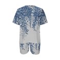 thumbnail image 4 of Ensembles pour Femmes 2 Pcs Tenues Mode Col Rond Blouse Manches Courtes Hauts Shorts Ensemble Décontracté Été 2 Pcs pour Femmes en Solde, 4 of 5