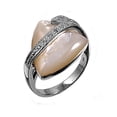thumbnail image 1 of Heart Simulated Mother Of Pearl Cubic Zirconia Ring Sterling Silver 925 Size 8, 1 of 3