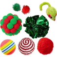 thumbnail image 1 of Juego de juguetes de 8 Uds., juguetes interactivos para gatos y gatitos para interiores, pelota peluda, los gatos alivian el estrés por sí mismos, juego de juguetes para gatos con ratón, 1 of 5