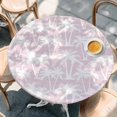 thumbnail image 4 of Pink Palm Tree Summer Round Tablecloth 45-54 Inch Round Fitted Table Cloth with Elastic Edge, Beach Tropical Botanical Coastal Waterproof Table Cover Protector for Outdoor Picnic Party Dining, 4 of 9