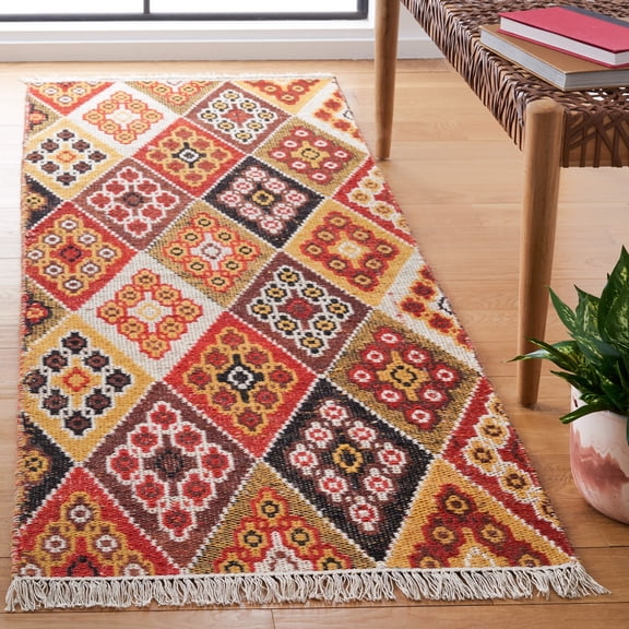Safavieh Kilim Derrick Tribal Wool Runner Rug, Red/Gold, 2'3" x 7'