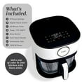 thumbnail image 2 of Cook With Color Air Fryer, 5.5Qt Glass Air Fryer, 1400W, 8 Presets, White, 2 of 7