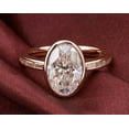 thumbnail image 2 of solitaire jewels 2.5CT Bezel Set Oval Moissanite Engagement Ring For Women, 10K Rose Gold, 2 of 8