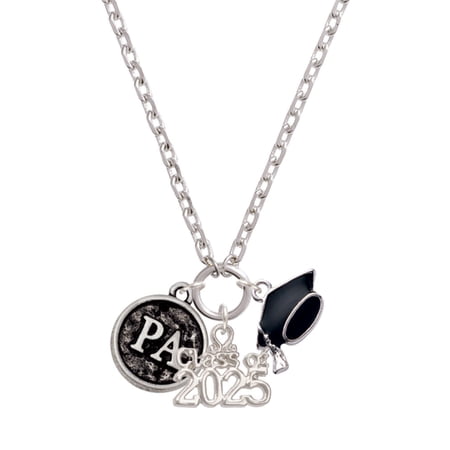 Delight Jewelry Silver-tone Medical Assistant Caduceus Seal - PA - Silver-tone Class of 2025 Graduation Zoey Necklace, 28"