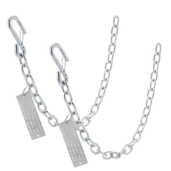 Tough Grade Heavy-Duty 30-inch Steel Trailer Safety Chain with Spring Clip Hook | 2 Pack