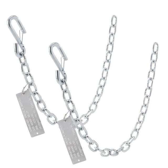 Tough Grade Heavy-Duty 30-inch Steel Trailer Safety Chain with Spring Clip Hook | 2 Pack