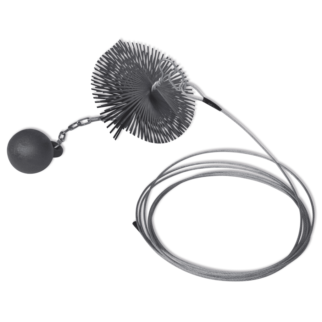 Round Flat Chimney Cleaning Brush with Steel Ball Wire Pipe Sweep 5.9" Diameter by OnlineGymShop.com