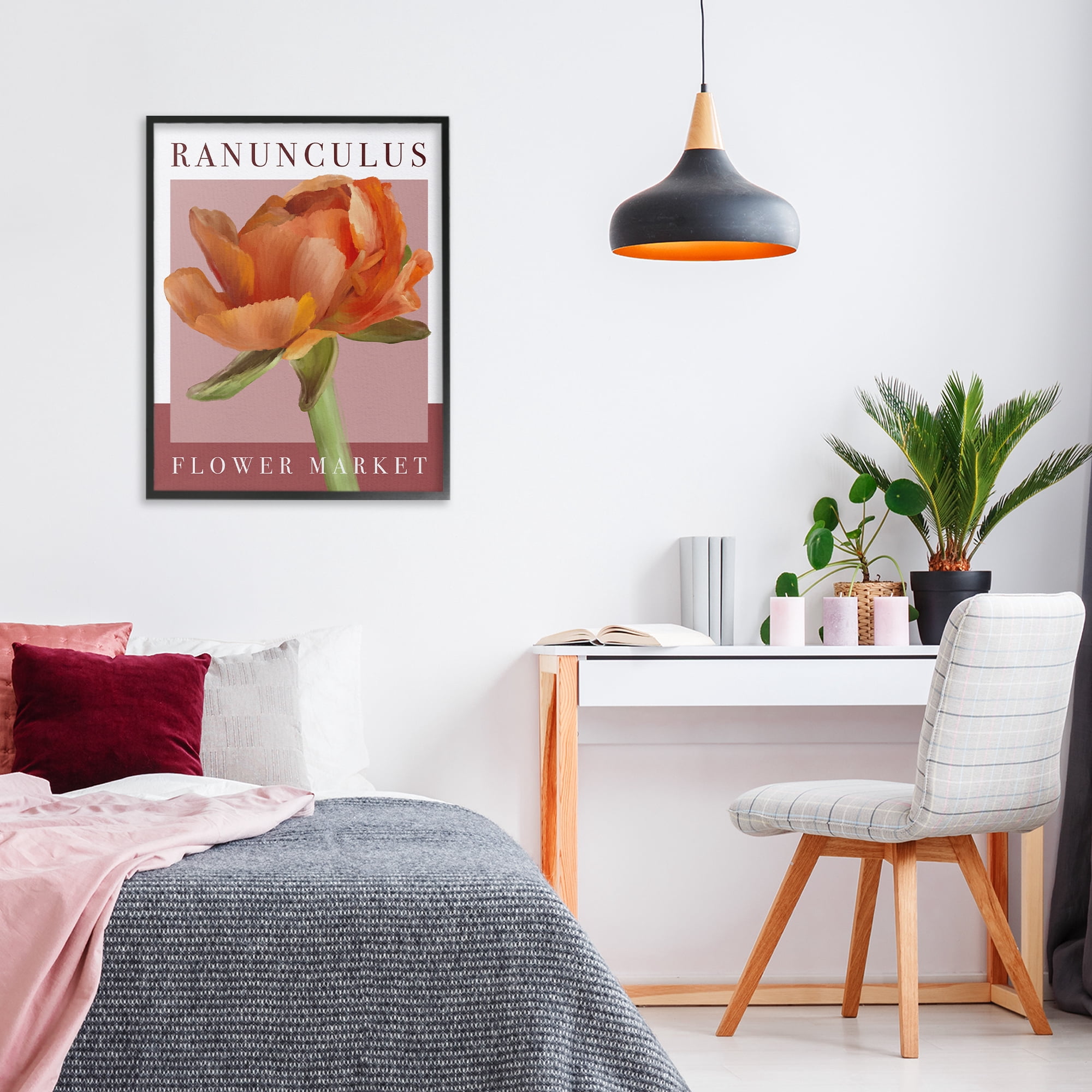 Stupell Industries Ranunculus Flower Market Black Framed Giclee Art, design by Jennifer Stith