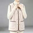 thumbnail image 5 of Mgmyaa Fleece Vest Women's Sleeveless V-Neck Button Down Short Sherpa Jacket Casual Outerwear, 5 of 8