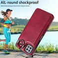 thumbnail image 2 of Nalacover for Samsung Galaxy A22 5G Wallet Case with Card Slots & Metal Finger Ring, Durable PU Leather Back Double Magnetic Botton Flip Kickstand Purse Shockproof Phone Case,Red, 2 of 10