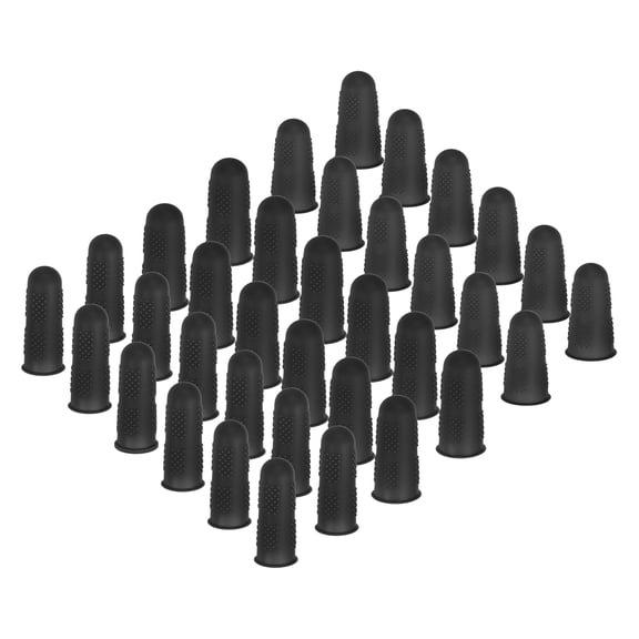 Uxcell Black Silicone Finger Protectors Gloves Anti-Slip Reusable Fingertip Caps with for Dry Skin Finger Cracking, S/M/L, 36 Pcs