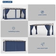 thumbnail image 5 of Kullavik 10' × 14' Hardtop Gazebo for Patio, Wall-Mounted Lean to Gazebo Pergola with Sloping Roof and Durable Aluminum Frame, Large Heavy Duty Awnings for Decks Backyard, Navy Blue, 5 of 7