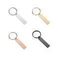thumbnail image 2 of Stainless Steel Blank Keychain Decoration Portable Rectangle Key Chain Handbag Waist Hanging Keyring DIY Gifts Decorative Steel Color, 2 of 9